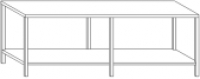 Arbeitstisch mit Ablageboden, breite 3000 mm