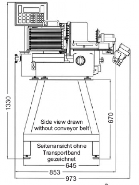 Vollautomatischer Schnellschneider mit Transportband