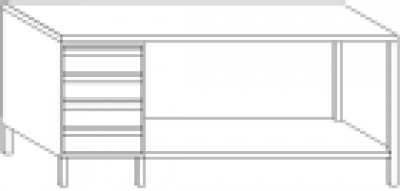 Arbeitstisch mit Schubladenblock, breite 3000 mm