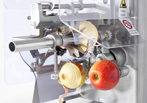 Apfelschäl-, entkern und teilmaschine